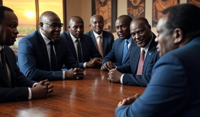 Some of the African leaders at a meeting