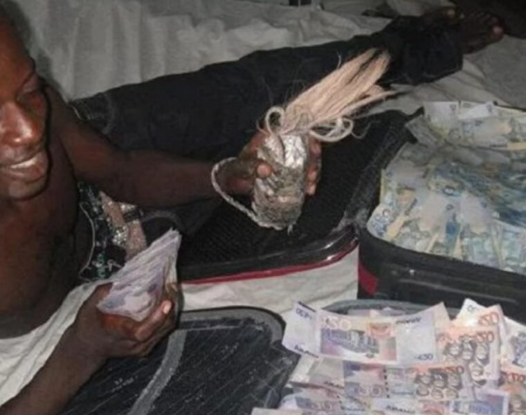 Voodod priest with money